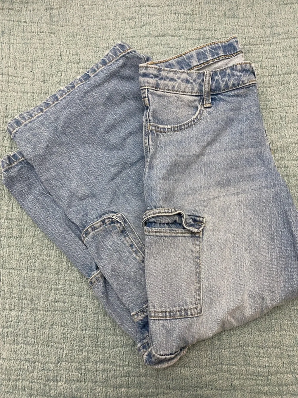 Girls size 12 Two Pairs- Old Navy Light Blue Relaxed Cargo Jeans Art Class Cargo